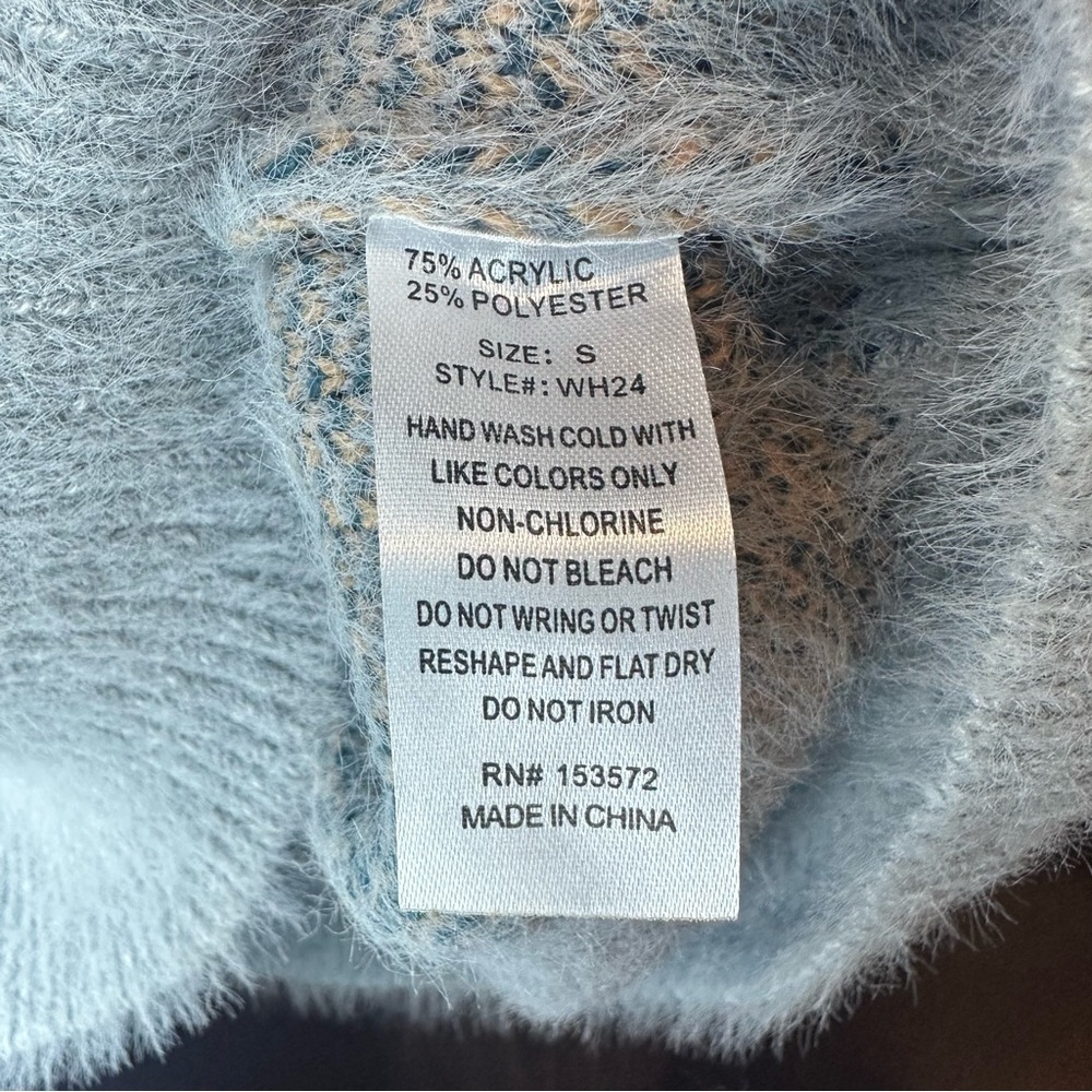 Bohme Rolanda Fur Chevron Color Block Crewneck Sweater - Picture 4 of 5